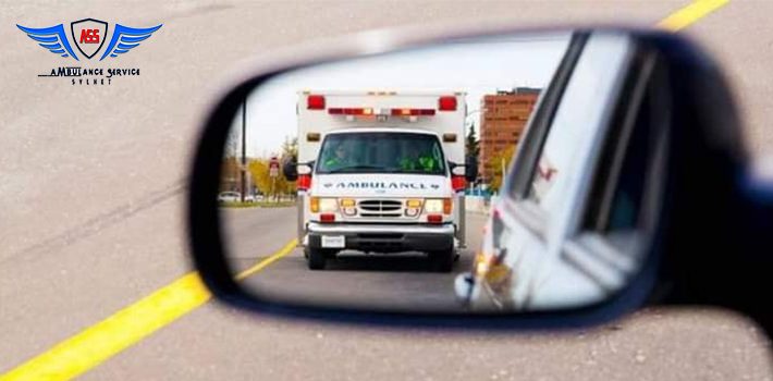 Ambulance glass mirror